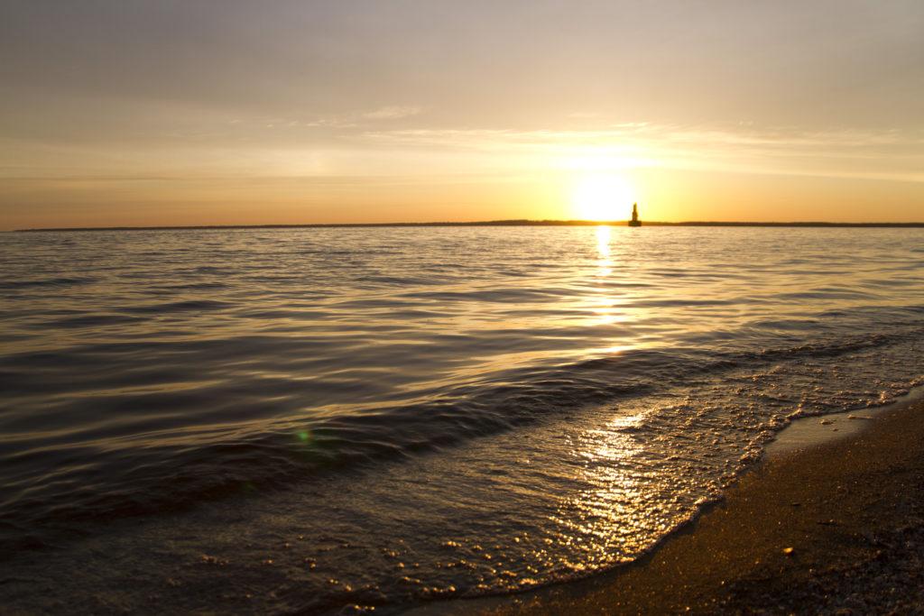 Sunset on shore